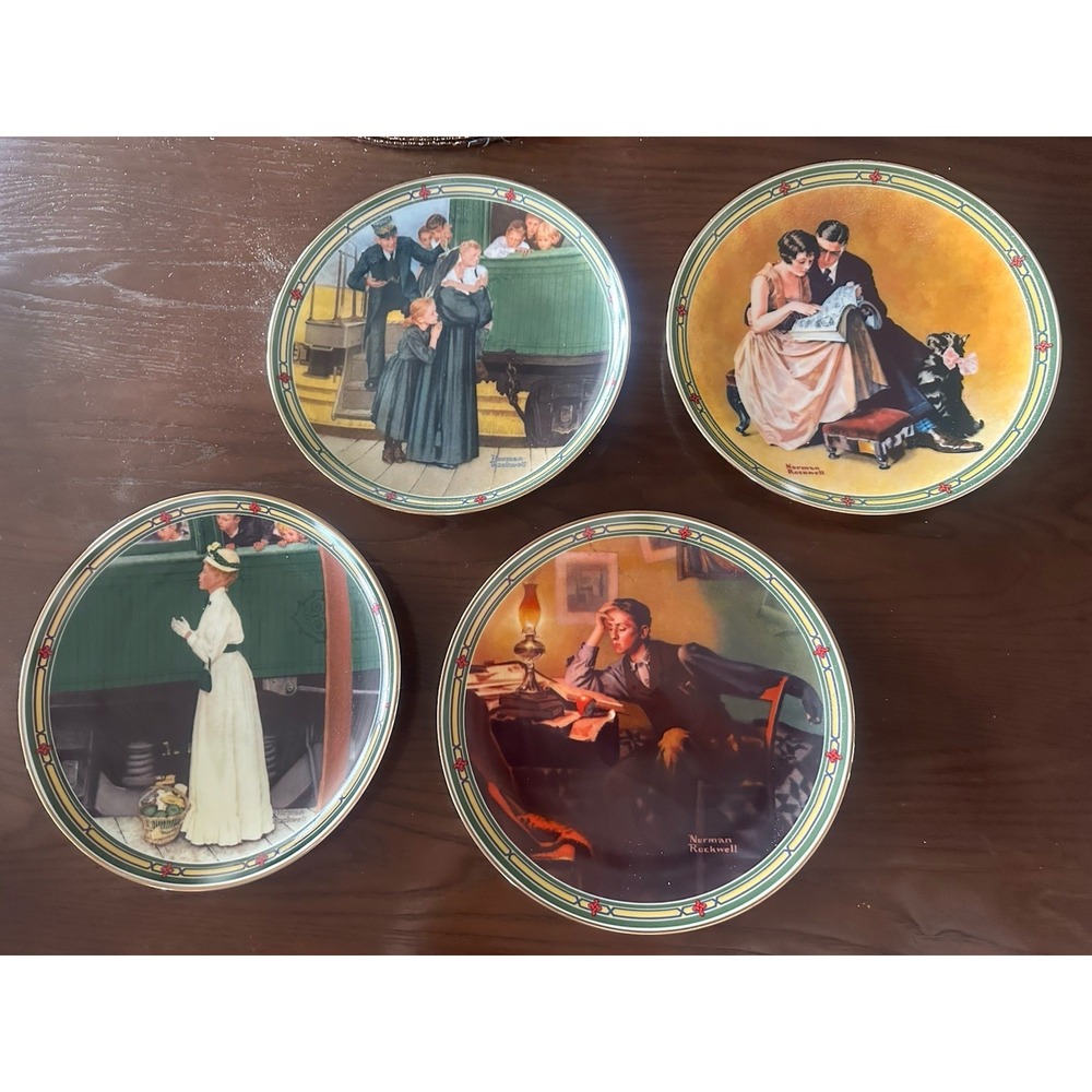 Norman Rockwell collector plates by Edwin M. Knowles Lot‎ Of 4 Limited Edition